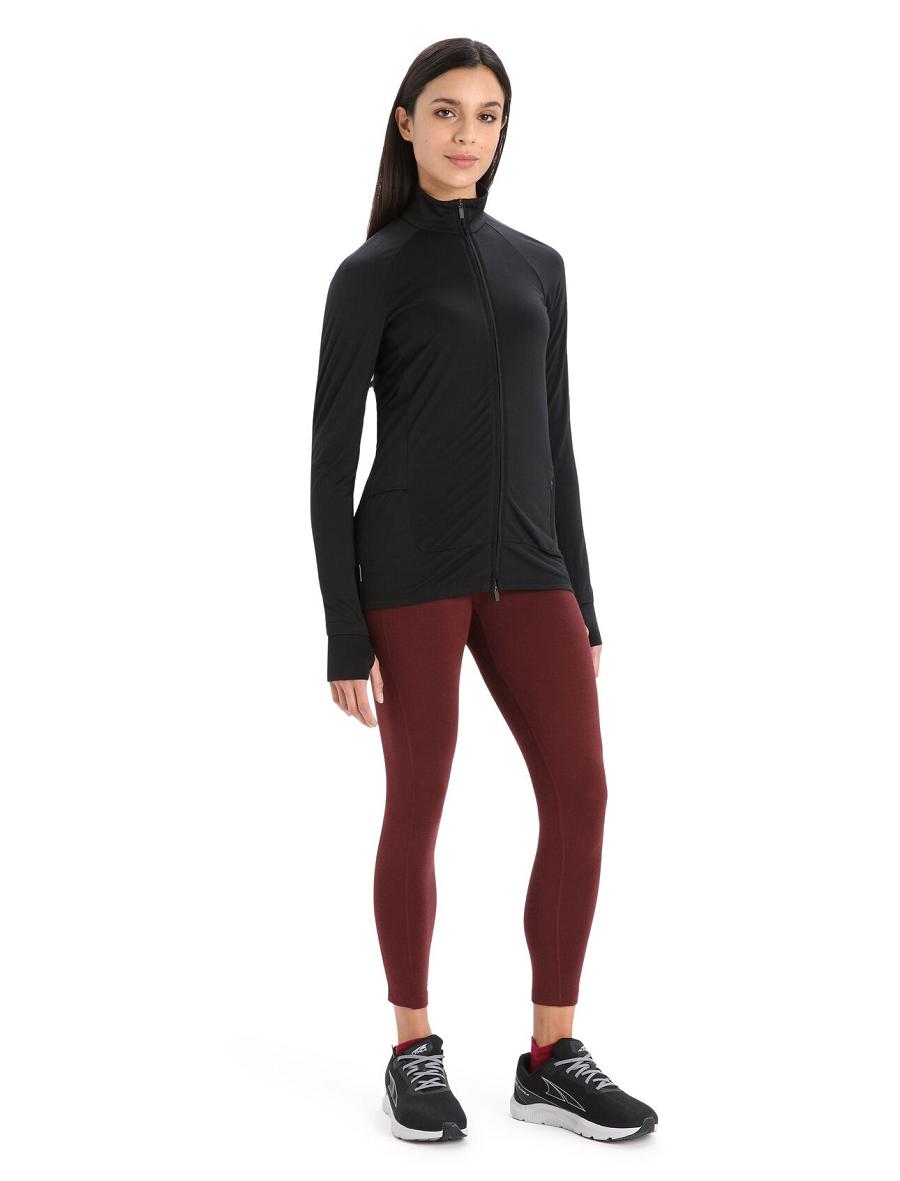 Icebreaker ZoneKnit™ Merino Long Sleeve Zip Női Kapucnis Pulóver Fekete | HU 1668SGLO